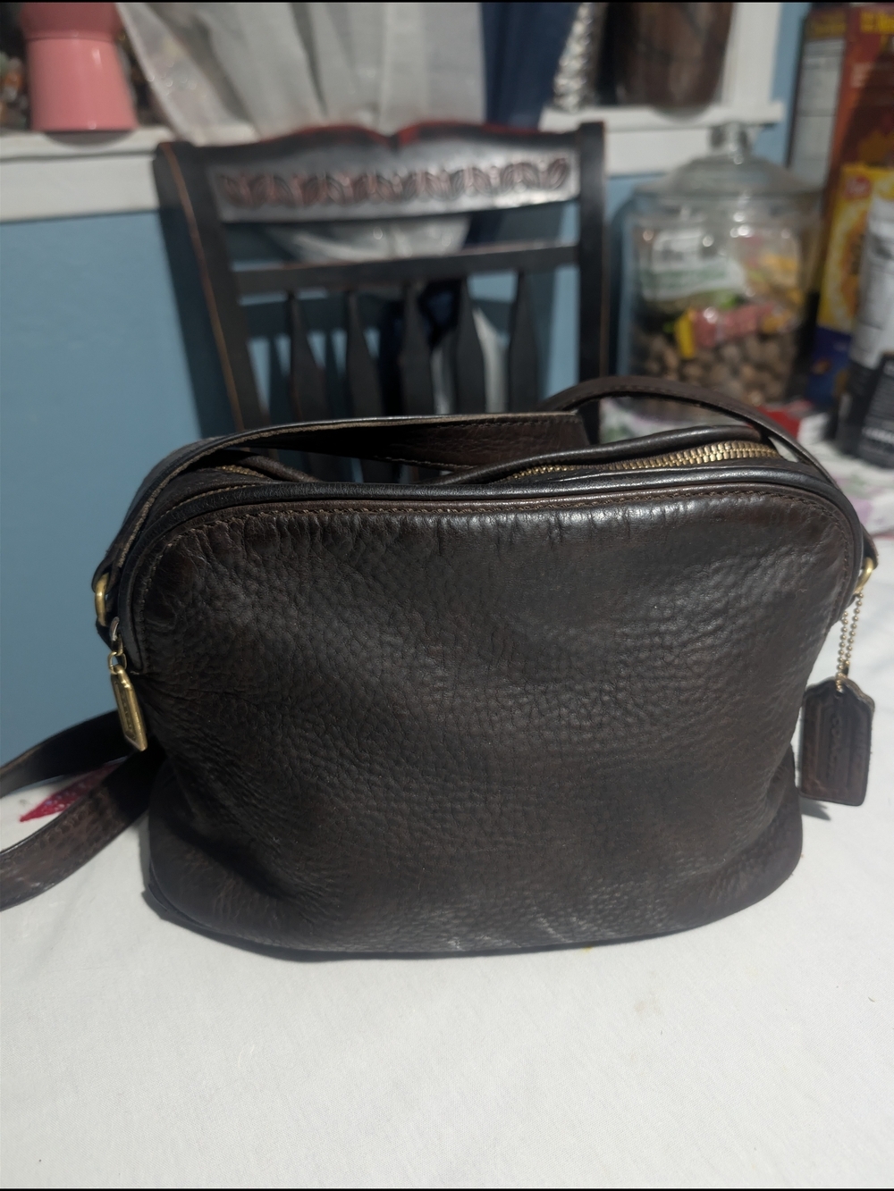 Coach Sonoma Leather Crossbody Bag - Dark Brown